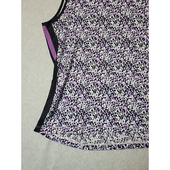 Kerrits Breeze Ice Fil Purple Floral Equestrian Tank Top Women's Large Stretch - Picture 5 of 14